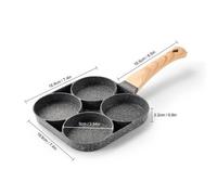 (4 hole)Poêle à frire avec quatre compartiments, ustensile antiadhésif pour omelette épaisse et cuisson des œufs, pour petit déjeune