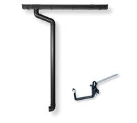 4 Home & Garden Gouttière RG 70 avec angle de montage - Kit complet avec tuyau de descente jusqu'à 650 cm - Type 200 tuyau de descente DN 60 - Plastique PVC anthracite (longueur du toit jusqu'à 450 cm