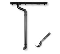 4 Home & Garden Gouttière semi-circulaire 65 mm anthracite | Fixation avec fer de gouttière | Kit complet avec tuyau de descente jusqu'à 750 cm | Type 250 tuyau de descente DN 60 | Plastique PVC
