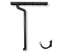 4 Home & Garden Kit complet de gouttières RG 100 NW100/125 anthracite - Kit complet avec tuyau de descente jusqu'à 10 m de longueur de toit - Type 300 - Tuyau de descente DN 60 - Plastique PVC