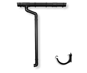 4 Home & Garden Kit complet de gouttières RG 100 NW100/125 anthracite - Kit complet avec tuyau de descente jusqu'à 10 m de longueur de toit - Type 300 - Tuyau de descente DN 60 - Plastique PVC