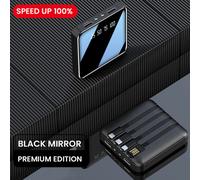 4 In 1 10000mah Mini Power Bank pour Iphone 12 chargeur portable avec LED Xiaomi Redmi 10 batterie externe Powerbank noir