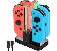 4 in 1 Charger Station for Joy Con,Charging Station for Nintendo Switch & OLED Model Controllers with LED Indicator,USB Type-C