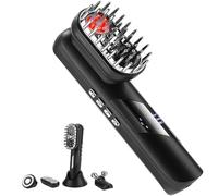 4-in-1 Electric Scalp Massage Comb, Electric Scalp Massager, Hair Oil Applicator, Portable Cordless Scalp Brush for Men & Women, Red Light Hair Brush for Hair Care With 4 Magnetic Massage Heads
