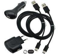 4 IN 1 Ensemble de Charge 2x Usb-C Câble de Données + Voiture Réseau Câble pour
