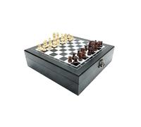 4-in-1 Game Set: Chess, Poker, Dice & Dominoes, Modern Board Game Collection for Family Entertainment(A)