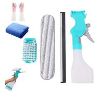 4 in 1 Glass Cleaner Scraper, 4 in 1 Glass Cleaner, Magnetic Double-Sided Window Cleaning Tool with Wiper Detachable Spray Bottle, For Indoor/Outdoor Glass, Car (1set)