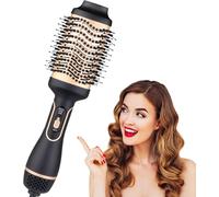 4 in 1 Hair Blower Brush,Ionic Care Hair Dryer Brush,Professional Volumizing Hot Air Brush in One Step for Drying,Straightening,Volume and Styling (Gold)