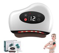 4-in-1 Heated Red Light LED Muscle Scraper, Plantar Fasciitis Relief Tool with 12 Massage & Heat Levels, Deep Tissue Fascia Massager for Feet, Calves, Neck, Shoulders & Back (White)