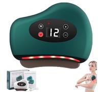 4-in-1 Heated Red Light LED Muscle Scraper, Plantar Fasciitis Relief Tool with 12 Massage & Heat Levels, Deep Tissue Fascia Massager for Feet, Calves, Neck, Shoulders & Back (Green)