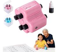 4-in-1 Math Practice Roller Stamp Set, Reusable Math Teacher Maths Roller Stamp, Magic Stamps Maths Rollers for Addition Subtraction Multiplication Division Within 100 (Pink)