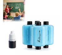 4-in-1 Math Roller Stamp for Kids, Random Addition Subtraction Multiplication Division Practice Tool, Refillable Math Stamp Roller with Ink, Classroom Homeschool Teaching Supplies(Blue)