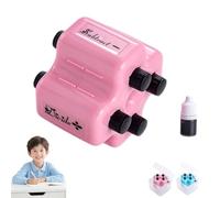 4 in 1 Math Roller Stamp Set, Tampons à Rouleaux de Mathématiques, Tampon d’Enseignement Numérique, Tampons Numériques Réutilisables pour Calcul Addition Soustraction Multiplication Division (Rose)