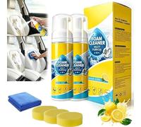 4-in-1 Multi-Enzyme Foam Cleaner 5oz, All-Purpose Deep Cleaning Spray for Car Interior, Kitchen Grease, Bathroom Tiles, Sofa Upholstery, Deep Cleaning Foam Spray with Lemon Fresh Scent (3PCS)