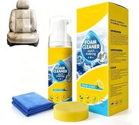 4-in-1 Multi-Enzyme Foam Cleaner, 5oz All Purpose Deep Cleaning Spray, Rinse-Free Heavy-Duty Stain Remover for Car Interior, Kitchen Grease, Bathroom Tiles and Sofa Upholstery (1set)