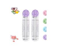 4-in-1 Multi-Function Paper Trimmer, Bidirectional Papers Cutter 4 in 1 Multi-Function with Straight, Wave, Creasing Blades, for Craft Paper, Photo, Label, for Daily & Office Use (Purple,2Pcs)