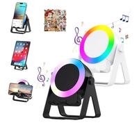 4 in 1 Multi-Functional Cell Phone Stand Bluetooth Speaker, Warmdaily 4 in 1 Wireless Induction Bluetooth Speaker, Adjustable 360° Rotation Holder with LED Mood Lighting for Office & Home (Mix)