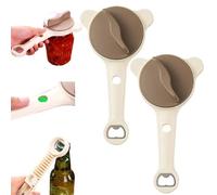 4 in 1 Multi-Purpose Jar Opener,Adjustable Three Claw Beer Bottle Opener,Handheld Can Lid Remover with Non Slip Teeth,for Seniors & Weak Hands,Fits Kitchen Jars,Bottles & Cans (2 pcs)
