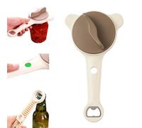 4 in 1 Multi-Purpose Jar Opener,Adjustable Three Claw Beer Bottle Opener,Handheld Can Lid Remover with Non Slip Teeth,for Seniors & Weak Hands,Fits Kitchen Jars,Bottles & Cans (1 pcs)