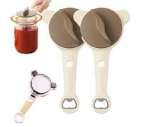 4 in 1 Multi-Purpose Jar Opener, Adjustable Three Claw Bottle Opener With Non Slip Teeth, for Jars Cans Wine Bottles, Home Kitchen Helper (2Pcs)