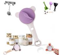 4-in-1 Multi-Purpose Jar Opener，Multi-Functional Adjustable Stainless Steel Jar Opener with Handle for Weak Hands and 1''-3.5'' Jars Cans Wine Bottles,Home Kitchen Helper (Purple)