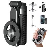 4-in-1 Multifunctional 360° Rotation Magnetic Selfie Stick,360° Rotation Phone Tripod with Wireless Remote for iPhone & Android, Portable Extendable Tripod Phone Stand for Video Recording