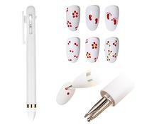 4 in 1 Nail Art Drill Pen,Nail Dotting Pen,Quick-Paint Dotting Tools Nail Art Pen,Pattern Tracing Pen,Nail Art Tip Dot Paint Manicure kit (1 pcs)