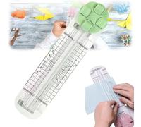 4 in 1 Paper Cutter Duomiluo, 4-in-1 Multi-Function Paper Trimmer, 4 Style Multi-Function Trimmer with Straight, Wavy, Perforation and Crease Blade, for Cutting Paper,Coupons (Green)