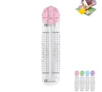 4 in 1 Paper Cutter, Duomiluo 4 Style Multi-Function Trimmer, with Straight Wave Perforated Creasing Blades for Cutting Paper,Coupons,Photos (Pink)