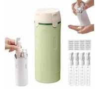 4 in 1 Refillable Travel Dispenser Bottles,Portable Leak Proof Toiletry Containers with Scale & Label,Multipurpose Push-Down Silicone Storage,for Shampoo Lotion Conditioner Cream(Vert)