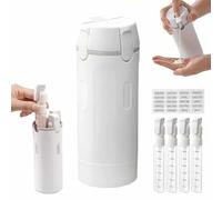 4 in 1 Refillable Travel Dispenser Bottles,Portable Leak Proof Toiletry Containers with Scale & Label,Multipurpose Push-Down Silicone Storage,for Shampoo Lotion Conditioner Cream(Blanc)