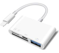 4 in 1 SD/Micro SD Card Reader for Phone/Pad/Camera, SD/TF Card Reader, USB Female Adapter, Memory Card Reader, No App Needed, Plug and Play