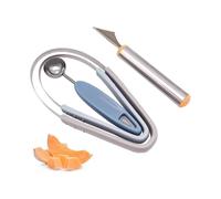 4 In 1 Stainless Steel Melon Ball Spoon 1 Fruit Carving Knife 2 Fruit Peelers Reuse Kitchen Tools