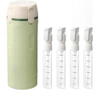 4 in 1 Travel Dispenser Bottle for Toiletries Portable Leak Proof Refillable Toiletry Containers with Scale Label Shampoo Lotion Conditioner Cream Storage for Flights Gym Bag Weekends Away(Green)