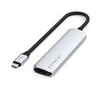 ST-P4SS - Adaptateur multiport USB-C 4-en-1 Slim Satechi 4K Silver