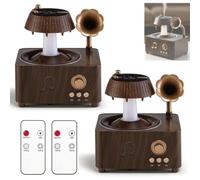 4 in 1 Vintage Record Diffuser,Multifunctional White Noise Sound Machine for Sleep,Humidifiers for Bedroom with 7 Color LED Light,Rotating Raindrop Spray with Remote Control & Timer (2)