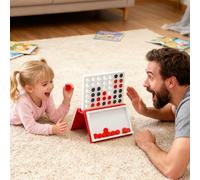 4 in A Row Table Game - Book Shape Design | 3D Printing Classic Grid Playset with Magnetic Closure, Family Entertainment for Women Boys Girls, Interactive Strategy Board Game