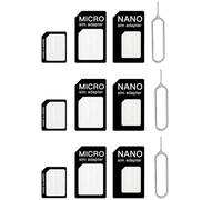 4 in1 SIM Nano Adaptateur de Carte, 3 Set Nano SIM Cartes Kit, Adaptateur SIM et Epingle D'ejection, pour Smartphones