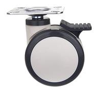 4 Inch Casters Wheels with Bearing Load Flat Panel Installation Mute Wearable 2Pcs Casters(With Brake)