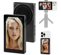 4 Inch Vlog Selfie Phone Monitor Screen with Magnetic Phone Holder,Rear Camera Selfie for Teleprompter Live Stream Vlog TikTok,Compatible with iPhone,Android,Hongmeng