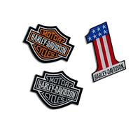 4 inches Harley Set of 3 Embroidered Patches sew on/Iron on