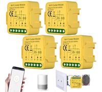 4 interrupteurs intelligents pour volets roulants WiFi, interrupteur intelligent encastré, module de volet roulant avec réglage de la durée pour rideaux et auvents, compatible avec Google Home