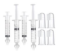 4 Irrigateur Nasal avec Seringues pour Bébé + 4 Brosse à dents pour Bébé, Professionnelle Aspirateur Nasal Bébé avec Embout D'aspiration Nasale en Silicone Sans BPA Réutilisable Système de Rinçage