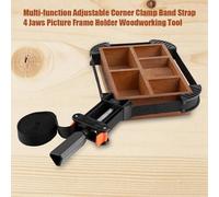 4 Jaw Corner Clamp Band | Multi - Function Adjustable Strap for Picture Frames/Woodworking/Furniture | Nylon ABS Material with Screw Handle | 4m Length, 25cm Width
