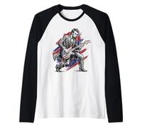 4 Juillet Abraham Lincoln Guitare à Jouer Abe USA Président Manche Raglan
