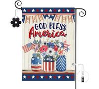 4 Juillet, Dieu, Patriotique, Bénissez L'Amérique, Fleur Drapeau De Jardin 30X45Cm Bannière Double Face Durable Drapeau Pour Fêtes Plage Ferme