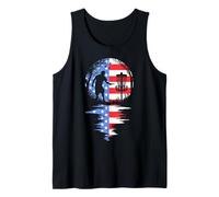 4 Juillet Disc Golf Dad USA Flag Sunset Funny Pater's Day Débardeur