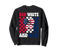4 Juillet Drapeau américain Patriotique Rouge Blanc et Bleu Sweatshirt