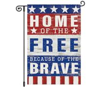 4 Juillet, Fête Nationale Américaine Patriotique, Terre De Liberté Grâce Aux Braves Bannière Décoratif Drapeau Résistant Aux Intempéries Drapeau De Jardin Pour Bar Extérieur Intérieur 30X45Cm