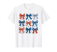 4 juillet Girls Coquette Bow Patriotic Women Usa American T-Shirt